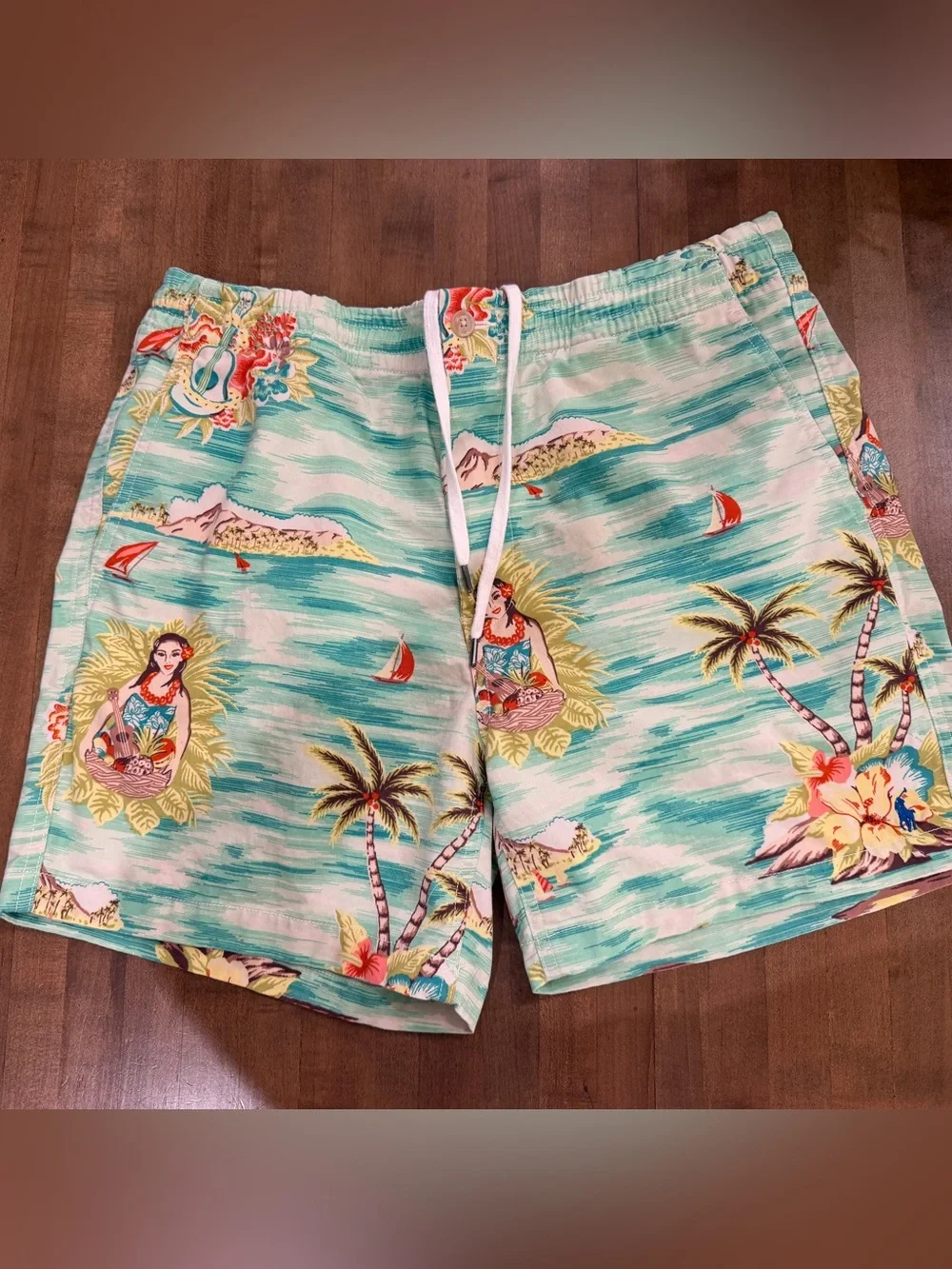 Polo by Ralph Lauren Mint Green Tropical Board Shorts